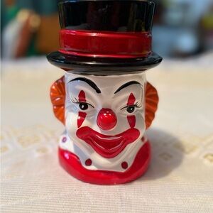 Vintage Rubens Clown Face Vase - Red, Black, White